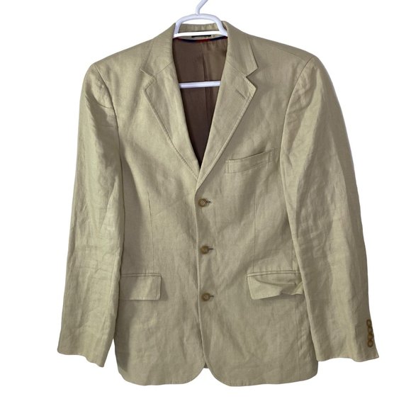 J. Crew Men's Blazer 3 Button Jacket 100% Irish Linen  Size 38R - Picture 1 of 12